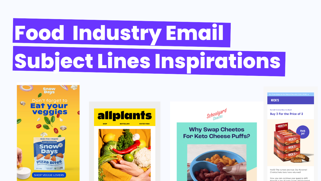 Food Industry Email Subject Lines Inpirations to drive opens Marketing